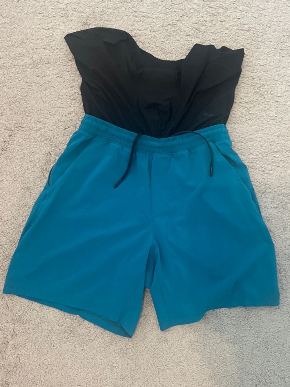 lululemon athletica Teal Men's Athletic Shorts with Drawcord
